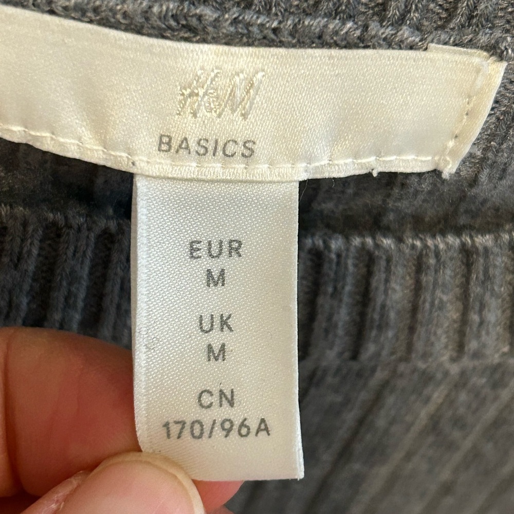 Gray Ribbed Knit Sweater - Picture 6 of 6